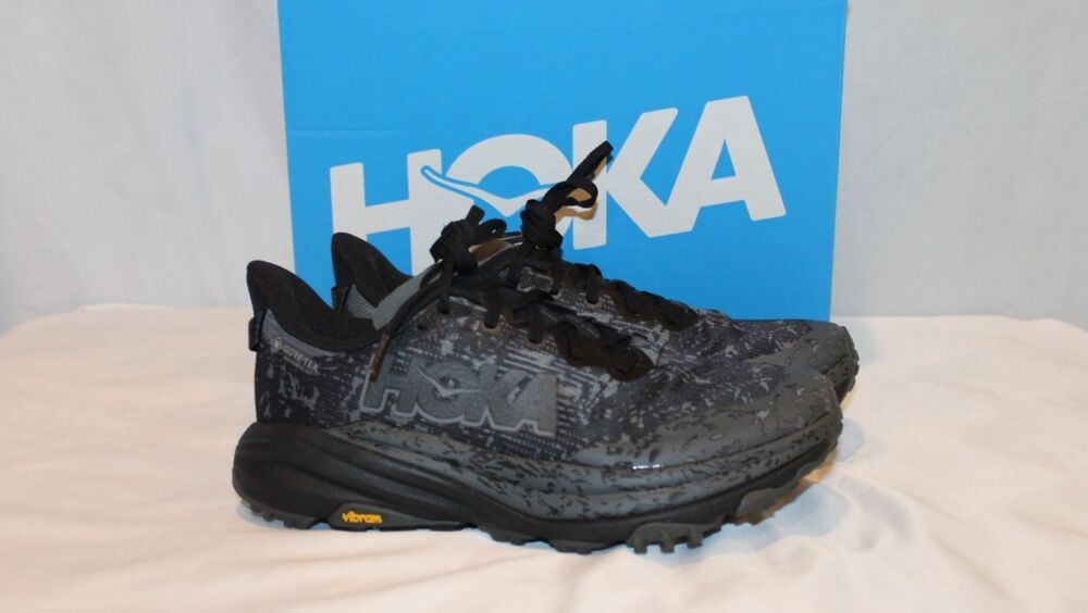 Hoka Women's Speedgoat 6 GTX Wide Running Athletic Sneakers Black NIB 8 D - Picture 2 of 8